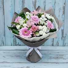 Букет цветов из:  Герберы, Альстромерии и Хризантемы #REPLACE_PRED# Алтуде