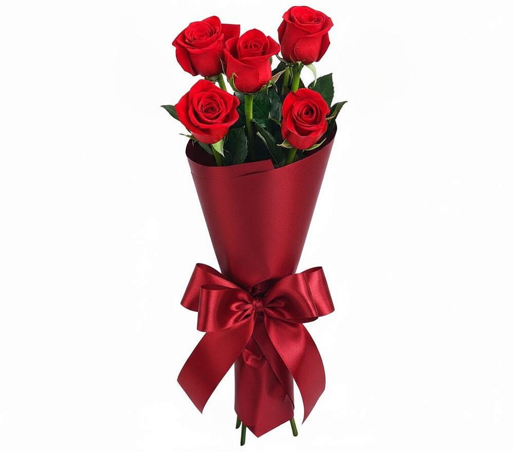 Букет 5 Красных роз Эдлесс Лав в Алтуде