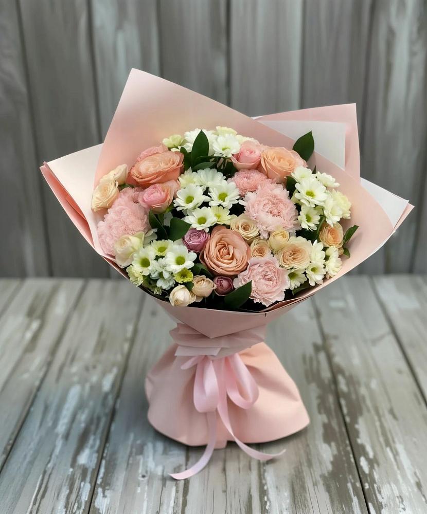 Букет цветов из: Гвоздики, Розы и Хризантемы в Алтуде