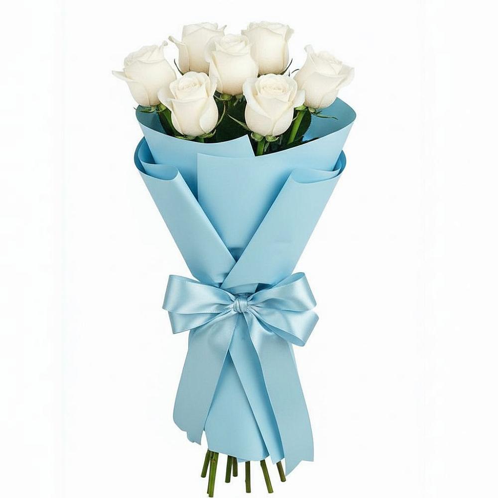 Букет 7 белых роз Проуд в Алтуде