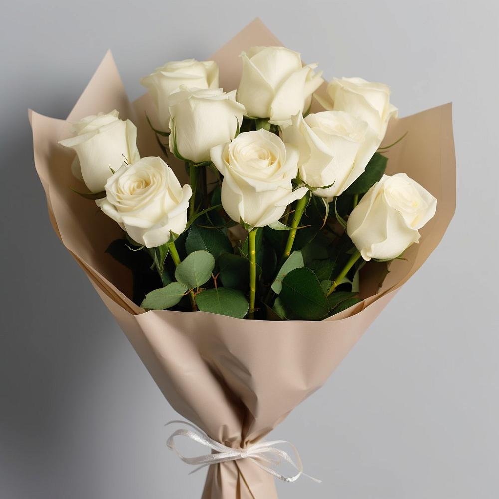 Букет 9 Белых роз Эдлесс Лав в Алтуде