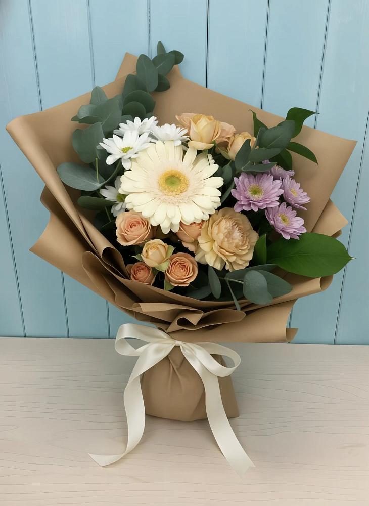 Букет цветов из: Герберы и Хризантемы в Алтуде