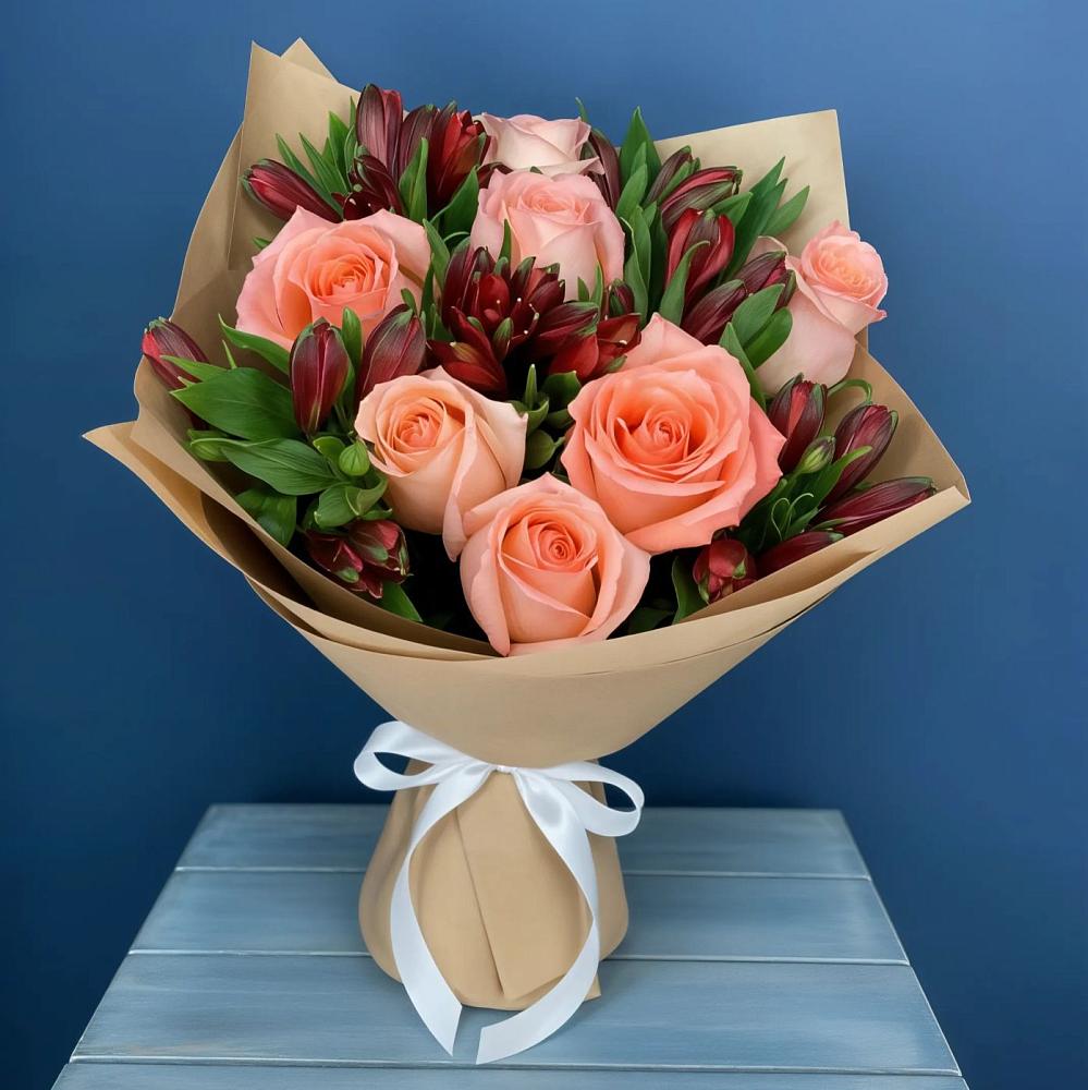 Букет цветов из: Розы и Альстромерии в Алтуде