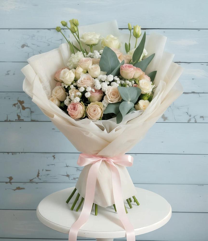 Букет цветов из: Розы и Лизиантусы в Алтуде