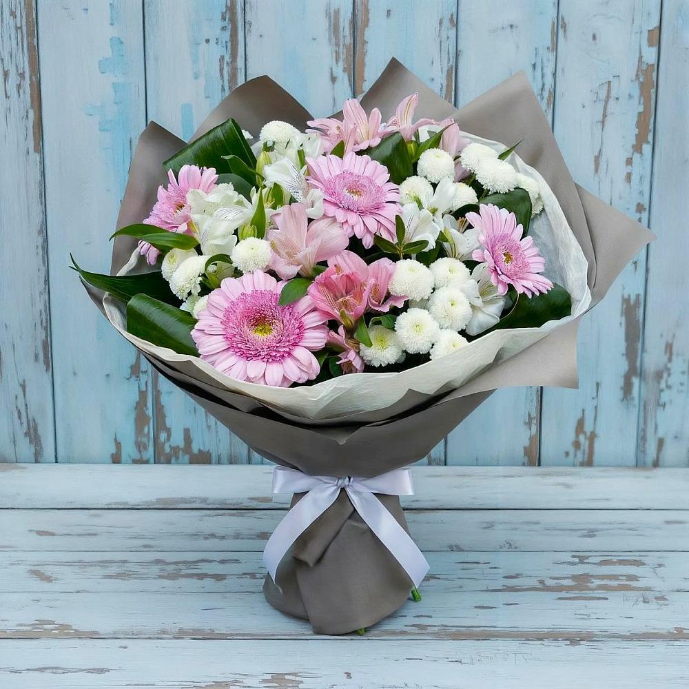 Букет цветов из: Герберы, Альстромерии и Хризантемы в Алтуде